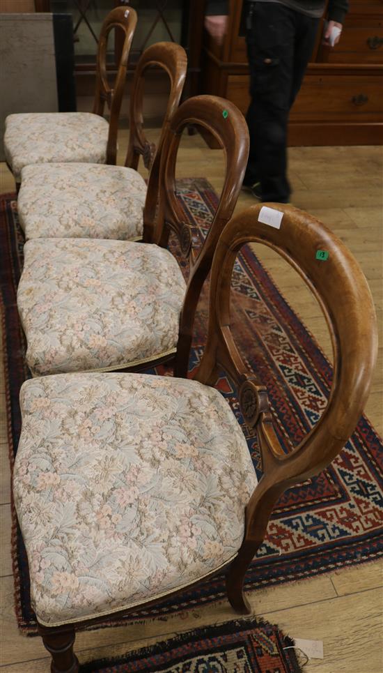 A set of four Victorian dining chairs